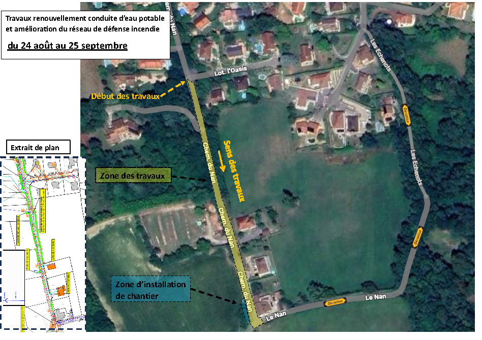 Travaux réseau d'eau potable "Chemin du Nan"